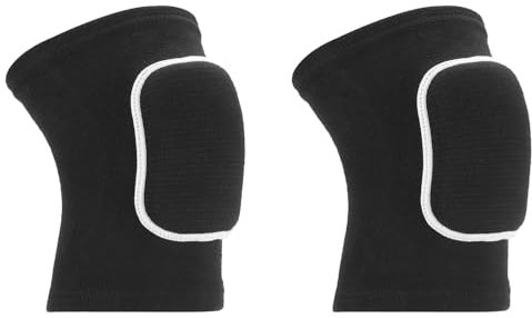 PATIKIL Mittelgroße Schutzhülsen für Knie, 2 Stück Schwamm Volleyball Kniepolster Ski Kniepolster Atmungsaktive Tanz Kniepolster Stütze für Frauen Männer, Schwarz Weiß