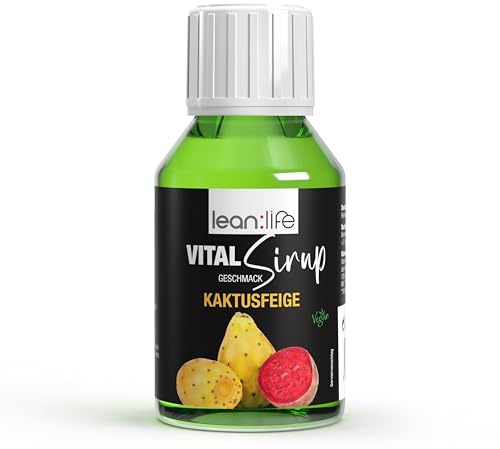 Lean:Life – Vital Sirup 100 ml - Kaktus Feige Sirup - Getränkesirup zuckerfrei – mit Vitamin B12, B6, C, L Carnitin und Biotin