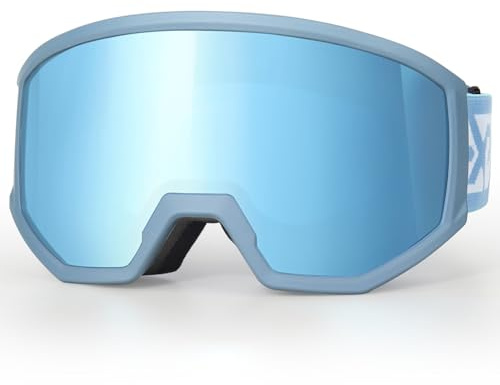 EXP VISION Ski/Snowboard Goggles, Anti-Fog Snow Goggles for Men & Women - Perfect for Skiing, Snowboarding & Winter Sports (Blue-Dream Blue)