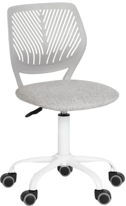 FurnitureR Silla de Escritorio, Moderno diseño Ajustable, para Ordenador, giratoria, sin reposabrazos, para habitación de los niños, Trabajo en casa, Oficina, Morandi, Gris