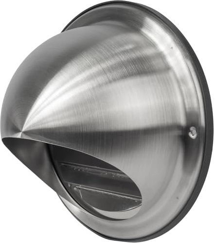 Vent Systems 150 mm Runde Edelstahl-Lüftungsgitter - Wetterschutzgitter mit Gummidichtung - HVAC Belüftung Abdeckung für Lüftung und Klimaanlage - Außen Dunstabzug Gitter Haube - Abluftgitter
