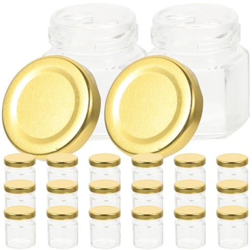 IMIKEYA 20pcs Honey Jar Glass Honey Pot Lid for Home Kitchen Airtight Preserving Jars Storage and Jam Bottles
