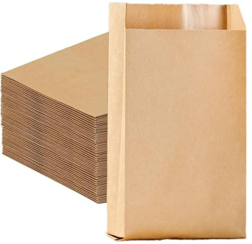 PNPGDYK Sachet Kraft, 50 Pièces Sacs Cadeaux, Sacs Alimentaires, Sacs À Pain, Petits Pochette Anniversaire, Enveloppe Vintage de Noël (12cm x 20cm x 4cm)