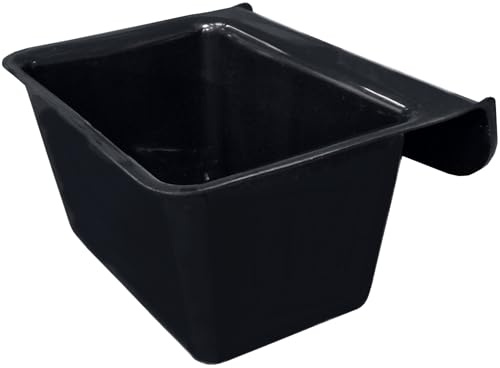 A1 Manger Mountable Hook Over Horse Feeder Livestock Feed Bucket Trough - 15 Litre Black