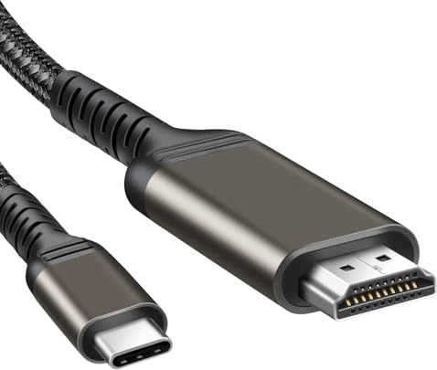 USB C to HDMI Cable 4K 60Hz 2M, Type C to HDMI Cable Lead Compatible with MacBook Pro Air iMac iPad Pro Galaxy Surface Book Dell XPS Chromebook, Laptop Tablet to 4K UHD TV Monitor Projector Adapter