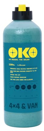 OKO 4x4 & Van Tyre Sealant 1250ml | Seals Punctures Up to 5mm | Extends Tyre Life | Innovative Mess-Free Cap | Non-Allergenic Formula | Non-Compatible With TPMS Sensors