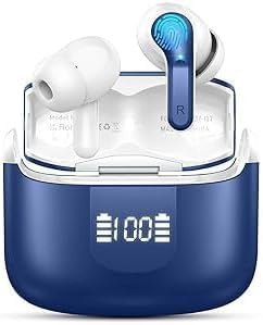 Ordtop Bluetooth Kopfhörer, 50Std 3D-Stereo Kopfhörer Kabellos Bluetooth 5.4, 4 ENC Noise Cancelling Mic, Tiefer Bass Wireless Earbud, USB-C in Ear Ohrhörer, IP-X7 Wasserdicht Headphone Sport Joggen