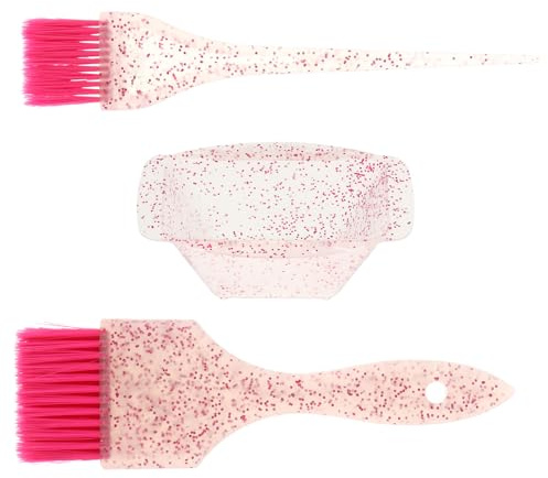 CIMAXIC Juego de Cuenco para Tinte de Cabello y Pincel de Peluquería Cerdas Suaves, Kit Mezclador Rosa para Colorear Cabello Profesional en Salones y Uso Personal, Accesorio de Peluquería