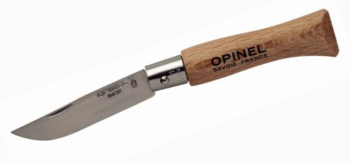 Opinel Messer Mini-Messer, Größe 4, mit Etui und Krabiner, grau, M, 1010297610