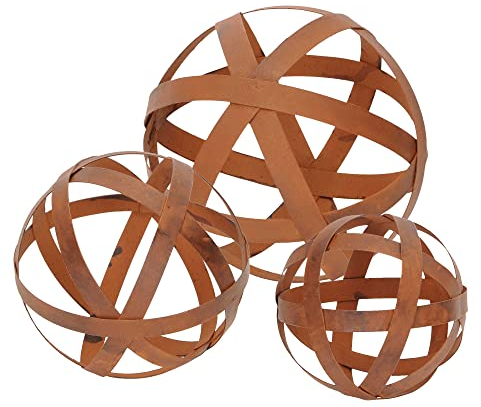 Storm's Gartenzaubereien Deko - Rost Kugel für Garten 3er Set in 3 Größen Bandkugel für die Gartendeko
