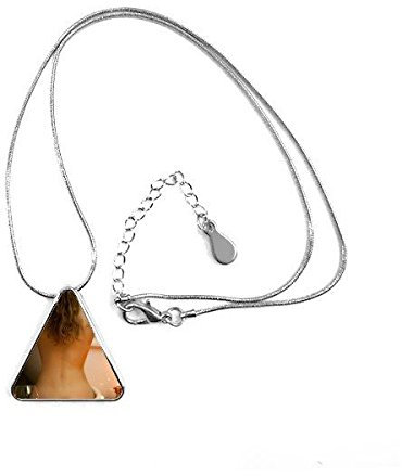 DIYthinker Salle de Bain Nue Sexy Babe Fille Cul Cul Baignoire Jolie Gal Lady Triangle Pendentif en Forme de Bijoux Collier avec Cadeau décoration de la chaîne