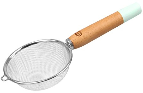 Dr. Oetker Sieb mit Holzgriff Ø 10, Seiher aus der Serie Modern Baking - Retro Design (Farbe: Bunt), Menge: 1 Stück