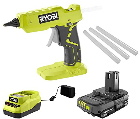 Ryobi 18-Volt ONE+ Cordless Full Size Glue Gun with Charger and 18-Volt ONE+ Lithium-Ion Battery (Bundle)