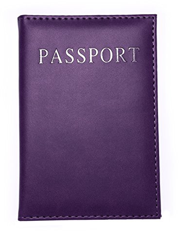 Spirtan Reisepasshülle aus Kunstleder – Schlanke Schutzhülle für Ihren Reisepass, kompakte Passhülle mit kleinem Innenfach für Karte oder Ticket – Für Damen und Herren (Purple)