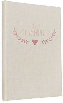 Hochzeitideal – Stammbuch der Familie Boho Creme - 21,0 cm x 15,0 cm - Buchbinderleinen Stammbuch Hochzeit - Familienbuch Standesamt mit 6-Fach Ringmechanik für Urkunden mit Behördenlochung