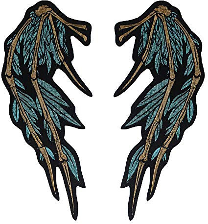 Parches bordados de alas para ropa, insignias para planchar, para motociclista, accesorios de ropa, 1 par