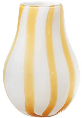 Broste copenhagen Vase 'Ada Stripe' Golden Fleece Yellow
