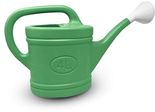 PLASTIFIC Arrosoir en plastique léger avec pulvérisateur d'eau amovible pour jardin, extérieur, maison, fleur, bonsaï, plante (4 l, vert – Arrosoir en plastique)