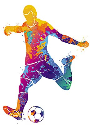 GIVBRO Bügelbilder zum Aufbügeln, Fußballspieler-Applikationen, Aufkleber, Wärmeübertragung, Flicken zum Aufbügeln für T-Shirt, DIY-Zubehör