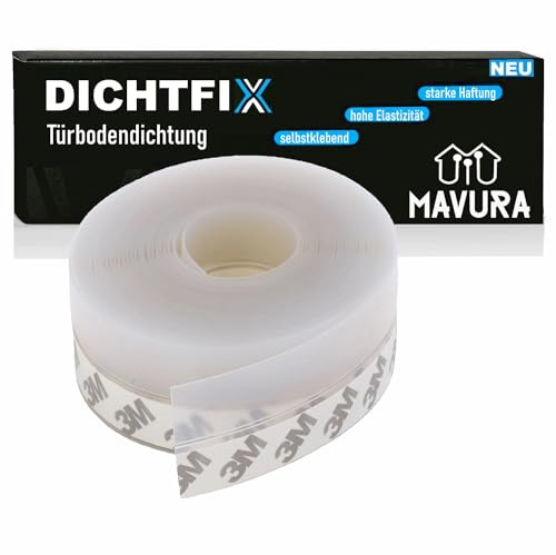 DICHTFIX Silikon Dichtungsstreifen Tür Abdichtung Silikondichtstreifen, (Selbstklebend), Türdichtung Zugluftdichtung Zugluftstopper Türbodendichtung