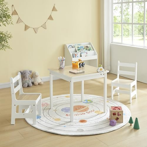 Panana Kids Table and Chairs Sets Children's Desk Table with 2 Chairs Stools Set for Preschoolers Boys and Girls Dinner and Learning Table Chairs Set