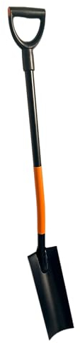 pokm toolsmarket - Spaten Garten, Drainagespaten DY-Griff 125 cm Lang, Stahl Spatenstiel, Schaufel Kabelspaten, Kanalspaten
