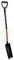 pokm toolsmarket Bêche de jardin, pelle de drainage, poignée DY de 125 cm de long, manche de bêche en acier, pelle, bêche de câble, bêche à canaux