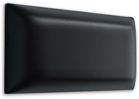 Muralo - Wandkissen aus Kunstleder Kopfteil-Bett Wandpolster Bettkopfteil Gepolstert Polster-Paneel Kopfenden für Wohnzimmer, Schlafzimmer (Schwarz, 60 cm x 40 cm)