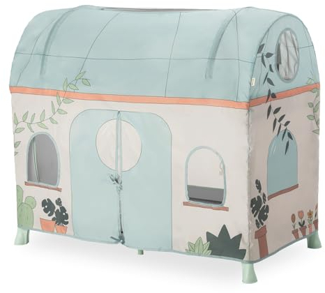 hauck Tienda para Niños de Parque Infantil Bebe, Tienda de Juegos para Cuna de Viaje Bebe con Puertas y Ventanas, Casita de Tela para Parque Cuna Bebe, Plants