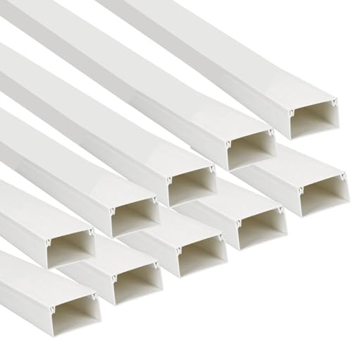 Jandei - Lot de 10 gouttières pour câbles PVC surface blanche 1 m 25 x 40 mm