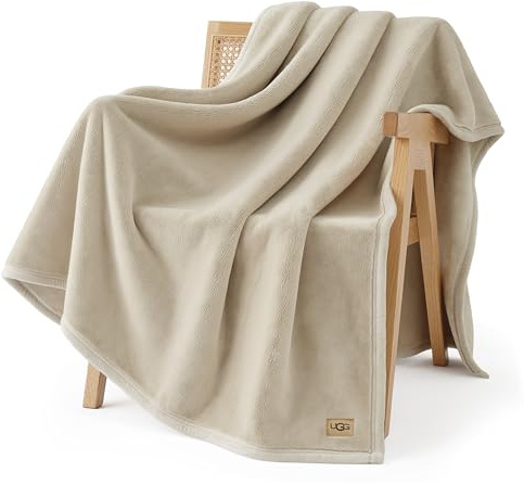 UGG Coco Plush Fleece Throw Blanket – Soft & Cozy Blanket for Couch, Bed & Sofa, Perfect for Home Decor, House Warming Gifts or Luxurious Birthday Gifts for Women, 50 x 70, Ivory Shoreline