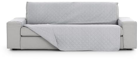 Eysa Bianco Salvasofá o Funda de sofá Acolchada y Antideslizante 190cm (Medida de sentada) 4 plazas 06 Gris