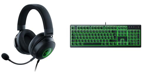Razer Kraken V3 - Kabelgebundenes USB Gaming Headset Chroma RGB & Ornata V3 X - Flache Membran-Tastatur mit Chroma RGB