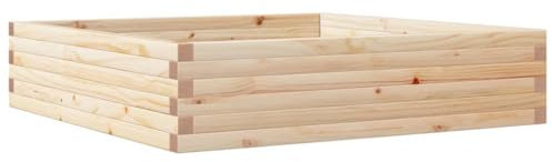 vidaXL Jardinera de Madera Maciza de Pino 100x100x23 cm, Jardinera de Exterior, macetero para Hierbas, Jardinera de balcón, Jardinera de Patio