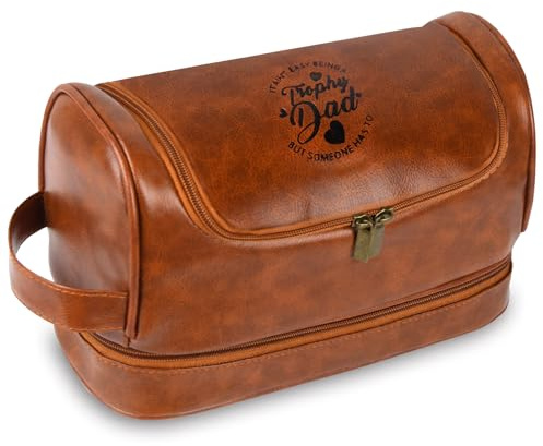 Cadeaux pour homme Trousse de toilette en cuir Cadeau pour garçons d'honneur, petit ami, mari et père