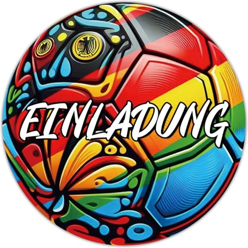 RFBEUTEL 12x Fussball Einladungskarten Kindergeburtstag Einladung zum Kinder Geburtstag für Jungen und Mädchen Ideal für Sportveranstaltungen und Fußballpartys