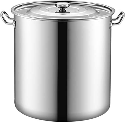 HAODUOO Großer Suppentopf aus Edelstahl mit Deckel, Vorratsbehälter for Tee, Öl, Reis, for Schule, Küche, Restaurant, Hotel, Fass, Kochgeschirr, Kocheimer(30L)