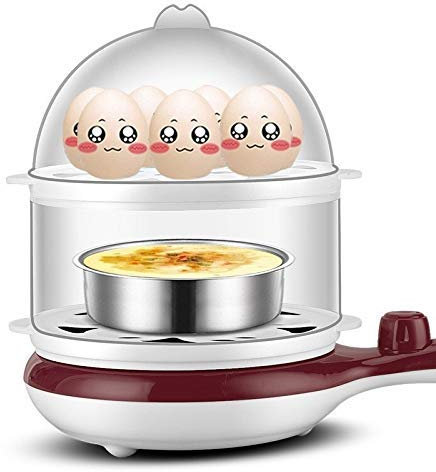 Cooking Pot, 3 in 1 Multi-Function Electric Egg Cooker up to 14 Eggs Boiler Steamer Fry Double Layer Cooking Tools Kitchen Utensils