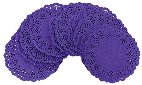 Centrini di carta rotondi in pizzo con fiori colorati da 8,9 cm, tovaglietta per matrimonio, compleanno, decorazione da tavola, 100 pezzi