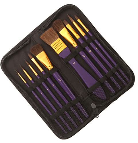 KALLORY 1 Satz Pferdehaarpinsel Kunstmalerei Kunstpinsel Mit Flacher Spitze Kleiner Künstlerpinsel Malzubehör Künstlerpinsel Haarpinsel Runder Schablonenpinsel