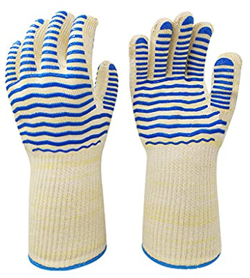JOERBABU Guantes de barbacoa con aislamiento térmico de 500 ℃/500.0 °C, resistentes a altas temperaturas, guantes protectores para horno y barbacoa
