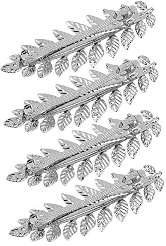 Healvian Haarspangen 4 Stück Blatt Metall Haarclips Damen Mit Federkomfort Pferdeschwanzclip Haarschmuck Für Frauen Alltagsfrisuren