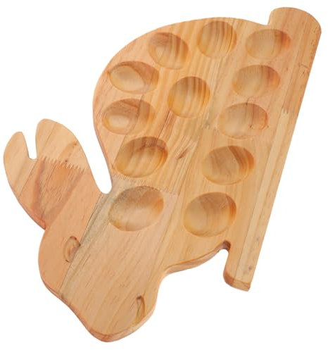 PRETYZOOM Hasenförmiges Holztablett Ostertellerhalter