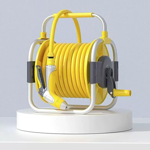 LJPZYOY Schlauchwagen, Gartenschlauchwagen, tragbarer Gartenschlauchwagen zur Blumenbewässerung im Freien mit Wasserpistole, ausziehbares Lagerregal für Wasserleitungen (30 m)