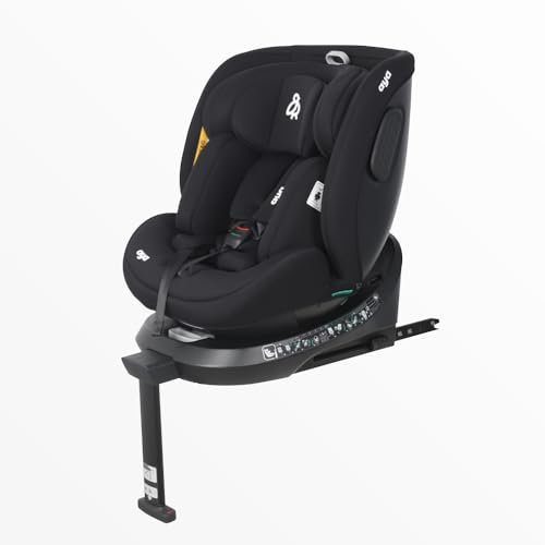 Aya EasySpin 360 i-Size All Stage Car Seat - Suitable from Birth to Approx. 12 Years - Isofix System - R129 Standard - 360 Rotation (Graphite)