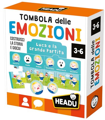 HEADU - Tombola delle Emozioni, Costruisci la Storia e Gioca! Un Gioco Educativo per Bambini dai 3 ai 6 anni, Made in Italy