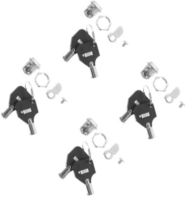 Lurrose 4 Sätze Schrankschloss Schatz Schlüssel Verriegelung Pflicht Stopper Tür Tor schlösser für spinde sicherheitsschloss Schubladenschlösser Schreibtischschloss Rostfreier Stahl Silver