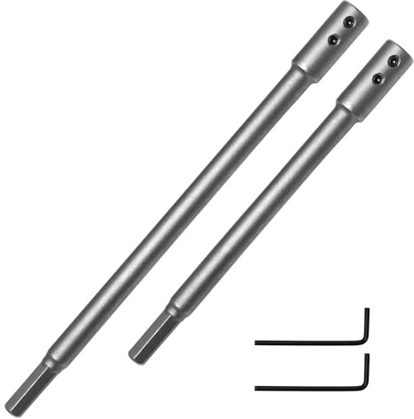 Pilikoll 2 Pcs Drill Bit Extension for Forstner Bit Set 7Inch & 10Inch Extra Long Forstner Bit Extension with Hex Wrench Key forstner Bit extension for Wood Turners Furniture Carpentry Construction