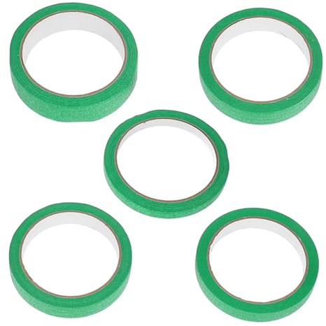 ERINGOGO 5pièces Ruban Adhésif De Masquage Vert Ruban De Masquage Pour Peinture Murale Bricolage Et Projets Artistiques à Lignes Fines