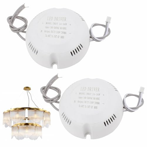 Tkxjry 2 Pezzi Alimentatore 24V 1.5A 36W LED Trasformatore, LED Driver Tensione Costante, Trasformatore AC a DC, 220 24V Impermeabile IP66 Alimentatore, per Strisce e Luce a Bassa Tensione, Lampade